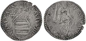 ANCONA - PAOLO IV (1555-1559) GIULIO -  D/ ... 