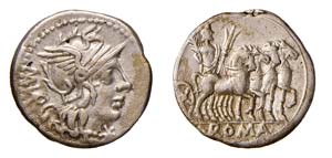 VARGUNTEIA (130 a.C.) M.Vargunteia - DENARIO ... 