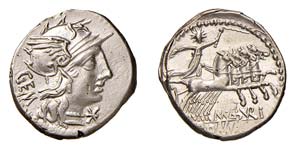 ABURIA (132 a.C.) M. Aburius Geminus DENARIO ... 