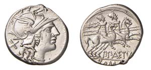AELIA (138 a.C.) P. Aelius Paetus DENARIO -  ... 