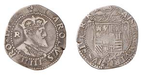 NAPOLI - CARLO V (1516-1556) TARI -  ... 