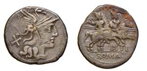 ITIA (172-151 a.C.) L.Itius - DENARIO -  ... 