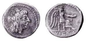 PORCIA (123 a.C.) C.Porcius Cato - QUINARIO ... 