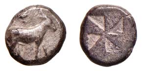 MACEDONIA - MENDE (520-480 a.C.) TETROBOLO ... 