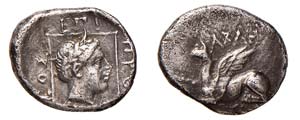 THRACIA - ABDERA (365-350 a.C.) TETROBOLO ... 