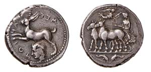 SICILIA - MESSANA (430-396 a.C.) TETRADRAMMA ... 