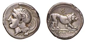 LUCANIA - VELIA (340-334 a.C.) STATERE ... 