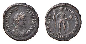 THEODOSIO I (379-395) AE 3 mm.29 - Zecca ... 