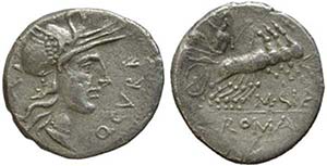 CURTIA (116-115 a .C.) Q.Curtius - DENARIO - ... 