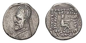 RHAGAI - ORODES I (Circa 90-77 a.C.) DRACMA ... 