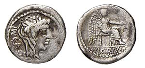 PORCIA (89 a.C.) M. Porcius Cato - QUINARIO ... 