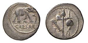 GIULIO CESARE (49 a.C.) DENARIO -D/Elefante ... 