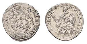 ROMA - CLEMENTE VIII (1592-1605) TESTONE ... 