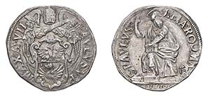 ROMA - PAOLO V (1605-1621) TESTONE 1612 ... 