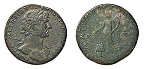 ADRIANO (117-138) SESTERZIO gr.22,7 -D/Busto ... 