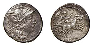 ROMA - ANONIME (157-156 a.C.) DENARIO - ... 