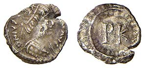 GIUSTINIANO I (527-565) QUARTO DI SILIQUA  ... 