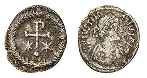 GIUSTINIANO I (527-565) MEZZA SILIQUA ... 
