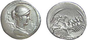 CARISIA (46 a.C.) T. Carisia - DENARIO -  ... 