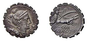 CLAUDIA (79 a.C.) T. Claudius Nero - DENARIO ... 