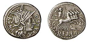 FABIA (124 a.C.) Q. Fabius Labeo - DENARIO - ... 