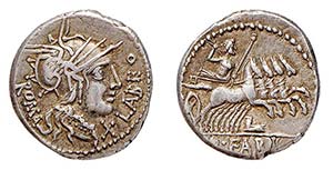 FABIA (124 a.C.) Q.Fabius Labeo - DENARIO -  ... 