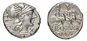 LUCRETIA (136 a.C.) Cn. Lucretius Trio - ... 