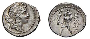 GIULIO CESARE (47-46 a.C.) DENARIO - Zecca ... 