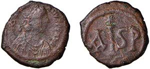 GIUSTINIANO I (527-565) 16 NUMMI gr.6,3 -  ... 