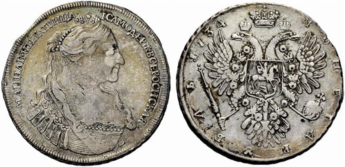 Anna, 1730-1740 - 1734 - Rouble ... 