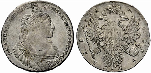 Anna, 1730-1740 - 1734 - Rouble ... 
