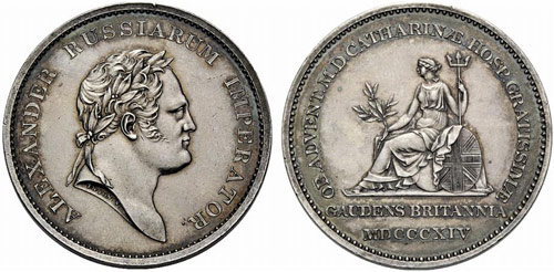 Silver medal 1814. Visit of the ... 