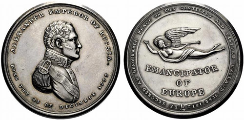 Silver medal 1814. Visit of ... 