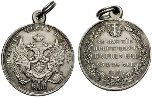 Silver medal 1831. Award to ... 