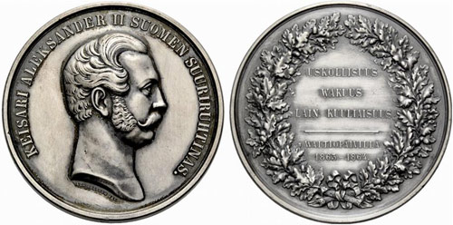 Silver medal 1864. In memory of ... 