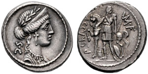 P. Licinius Crassus. Denarius 55, ... 