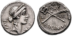 Q. Sicinius. Denarius 49, Rome. ... 