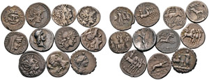 LOTS - 11 diverse denarii with ... 