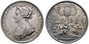 Anne, 1702-1714. Silbermedaille ... 
