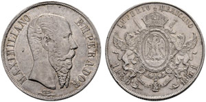 Maximilian I. 1864-1867. 1 Peso ... 