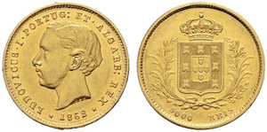 Luis I. 1861-1889. 5000 Reis 1862, ... 