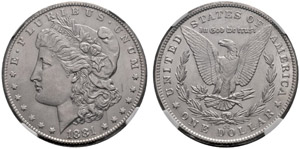 1 Dollar 1881, CC. Selten. PCGS ... 