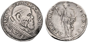 Pius V. 1566-1572. Testone AN IV ... 