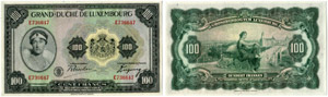 LUXEMBURG - 100 Franken o. J. ... 