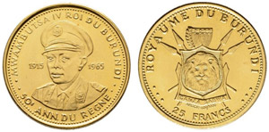 Mwambutsa IV. 1962-1966. 25 Francs ... 