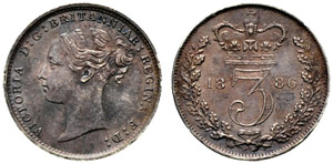 Victoria, 1837-1901. 3 Pence 1886. ... 