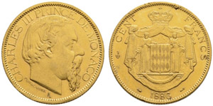 Charles III. 1856-1889. 100 Francs ... 