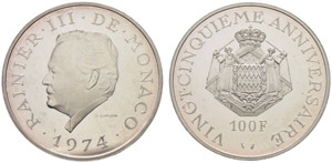 Rainier III. 1949-2005. 100 Francs ... 