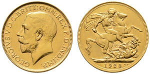 George V. 1910-1936. 1 Pound 1923. ... 