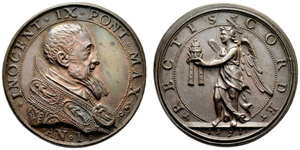 Innocenzo IX. 1591. Bronzemedaille ... 